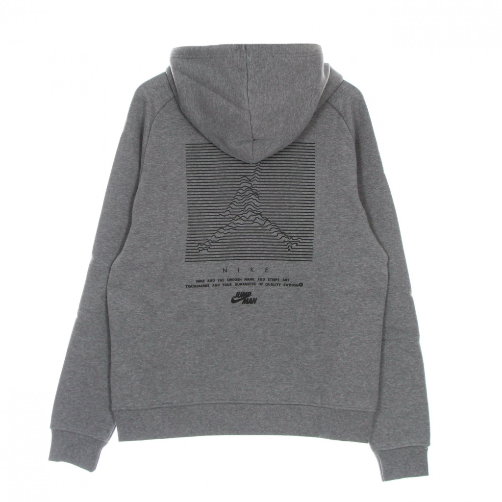 felpa cappuccio uomo jumpman fleece pullover hoodie CARBON HEATHER