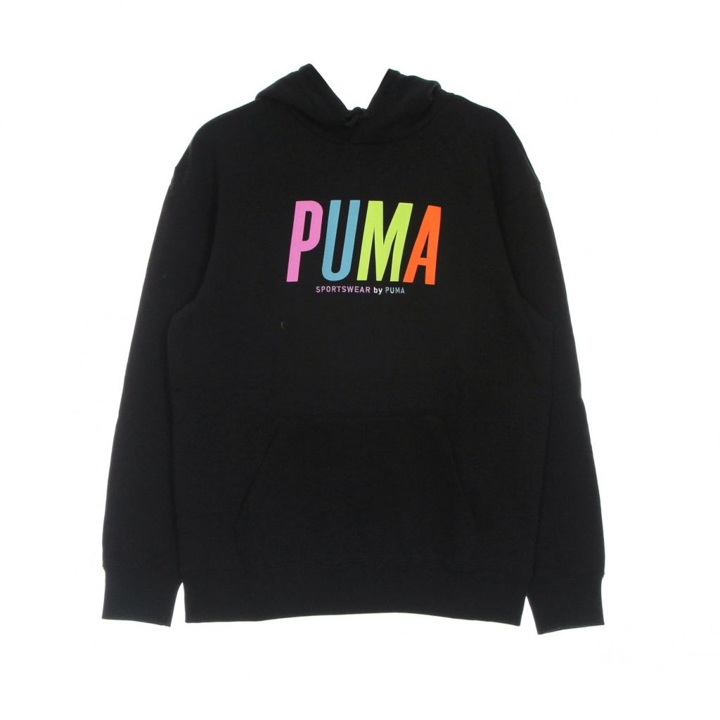 felpa leggera cappuccio uomo graphic hoodie BLACK