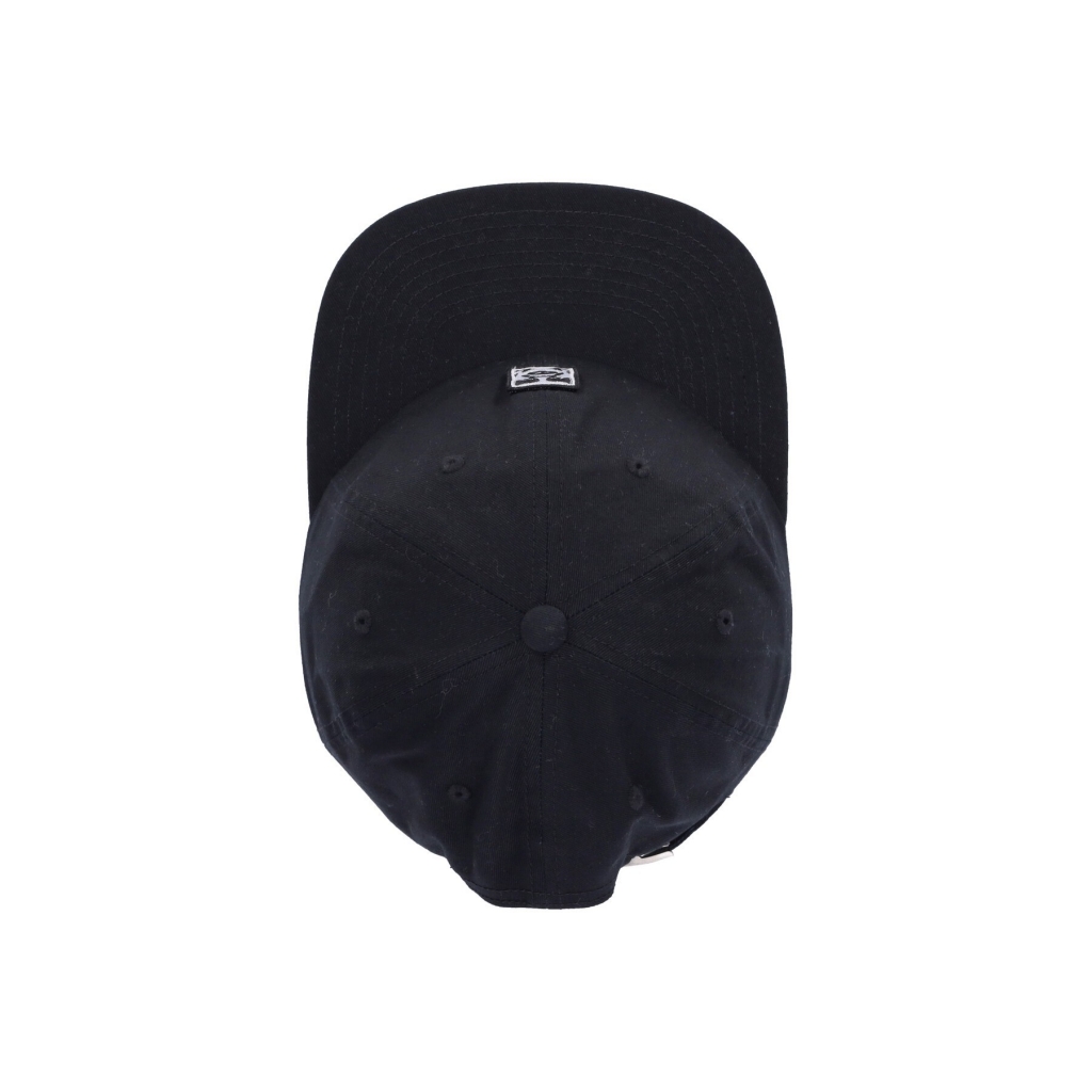 cappellino visiera piatta uomo icon patch panel strapback BLACK