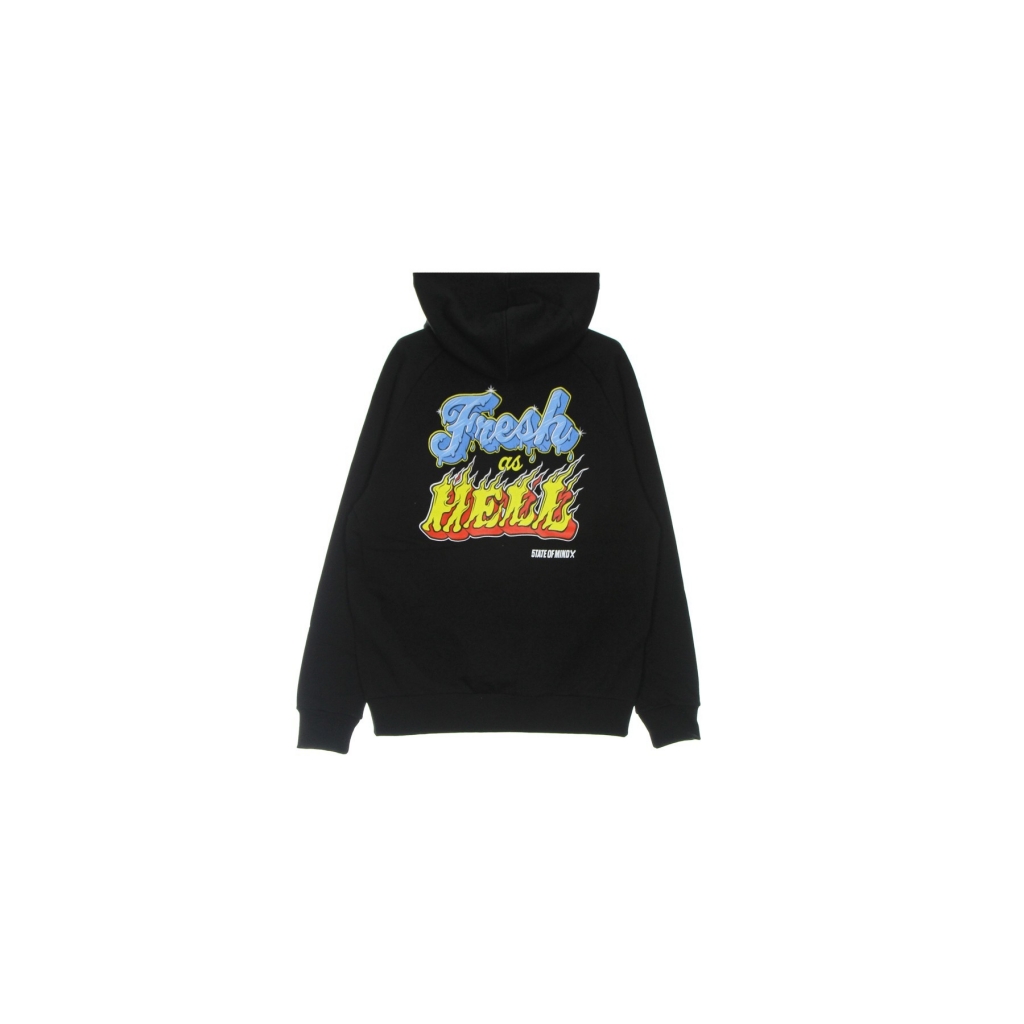 felpa leggera cappuccio uomo fresh as hell hoodie BLACK