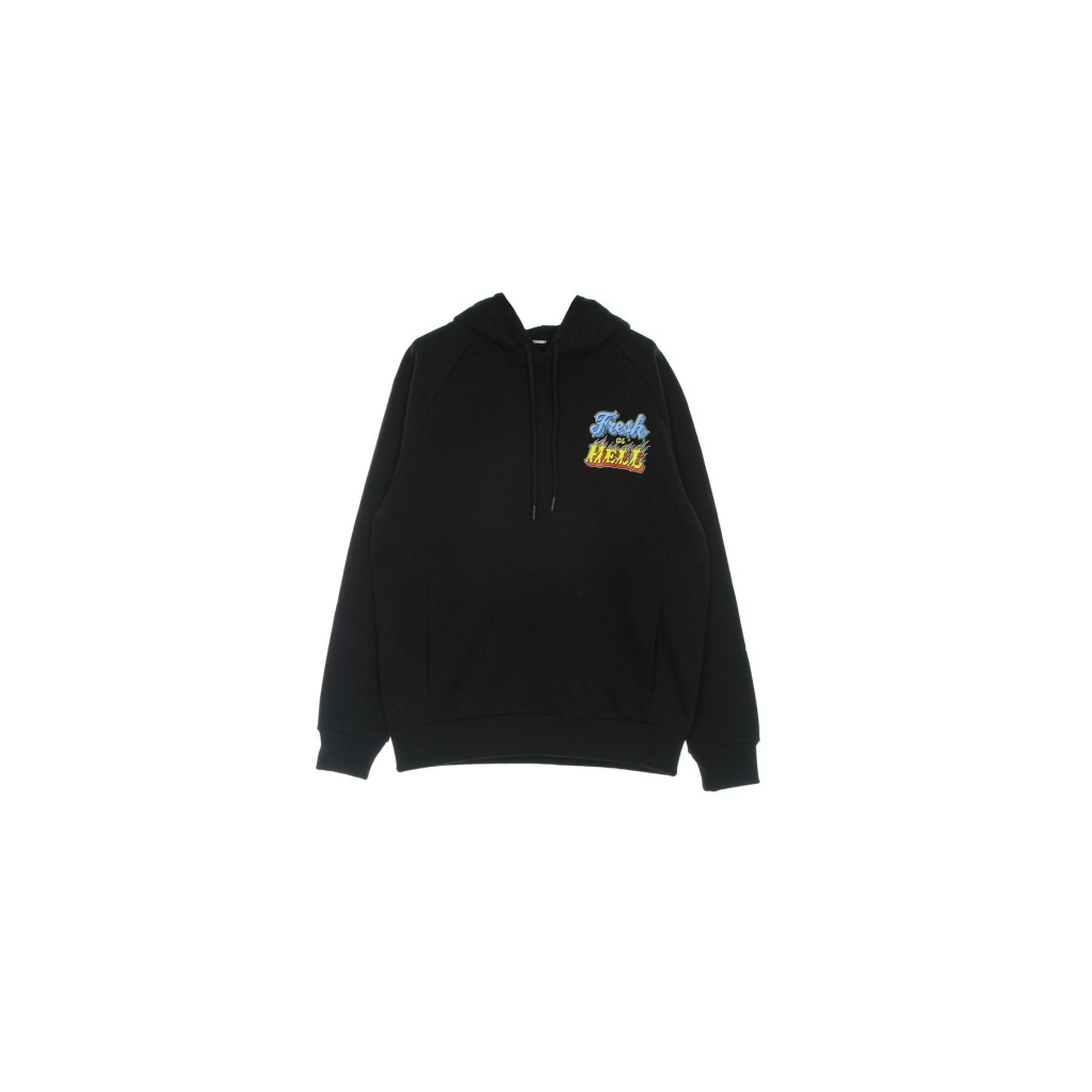 felpa leggera cappuccio uomo fresh as hell hoodie BLACK