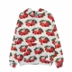 felpa leggera cappuccio uomo cherry allover hoodie WHITE