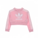 felpa leggera cappuccio corta ragazza cropped hoodie TRUE PINK/WHITE