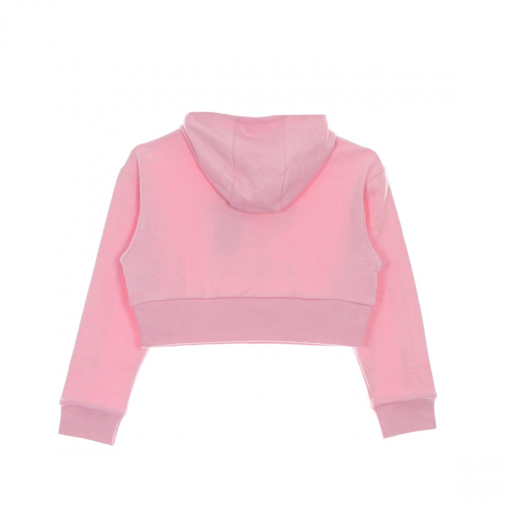 felpa leggera cappuccio corta ragazza cropped hoodie TRUE PINK/WHITE