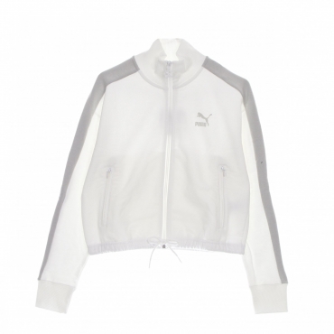 felpa leggera collo alto corta donna t7 crop track jacket WHITE