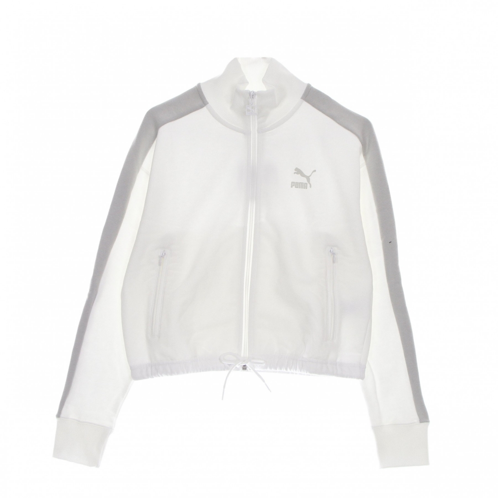 felpa leggera collo alto corta donna t7 crop track jacket WHITE