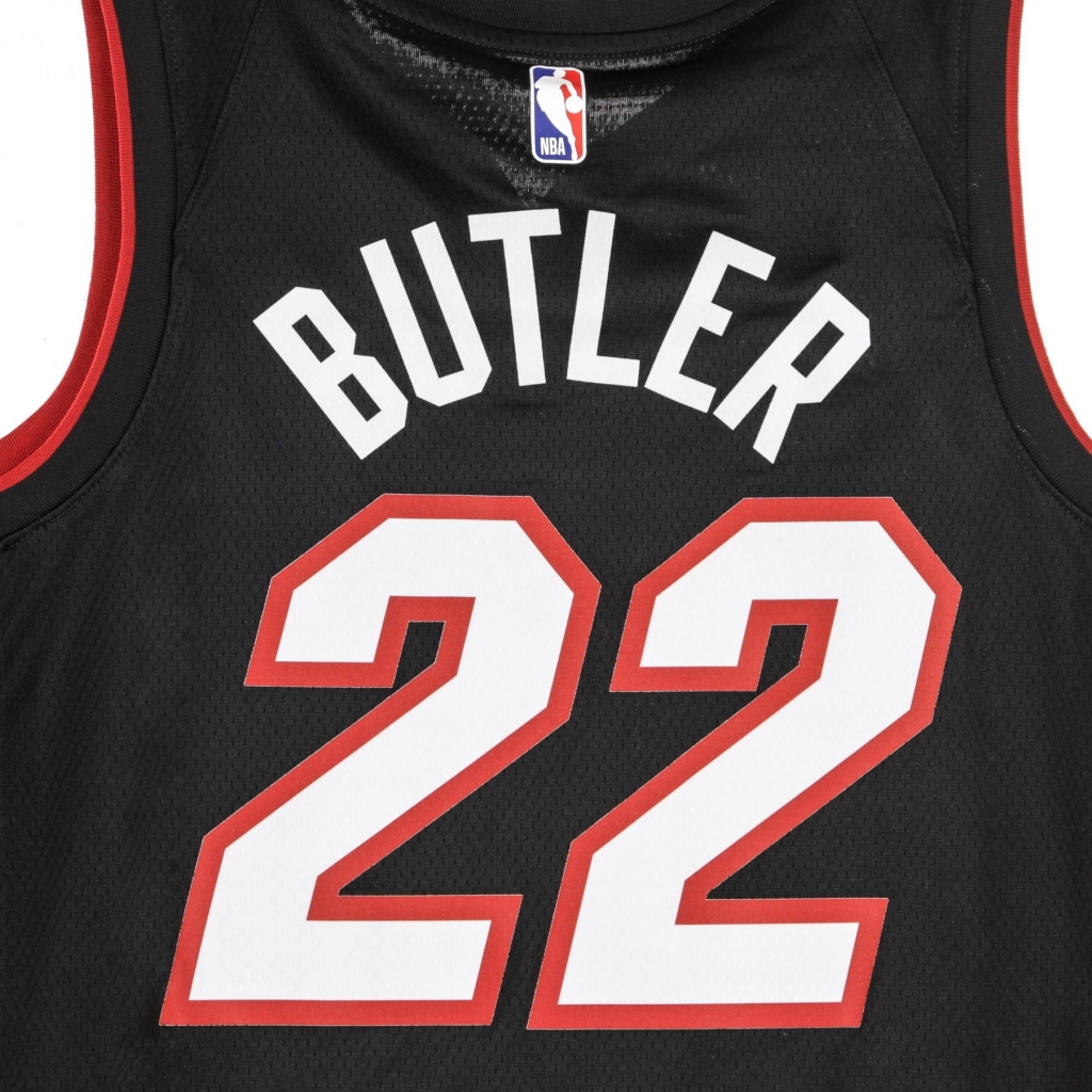 canotta basket uomo nba swingman jersey icon edition 2020 no 22 jimmy butler miahea BLACK/TOUGH RED/SUNDIAL