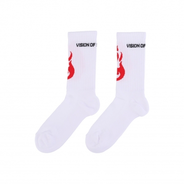 calza media uomo fire logo socks WHITE/RED