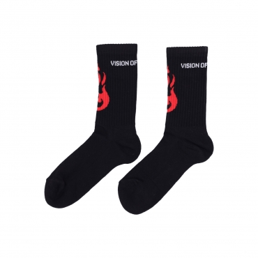 calza media uomo fire logo socks BLACK/RED