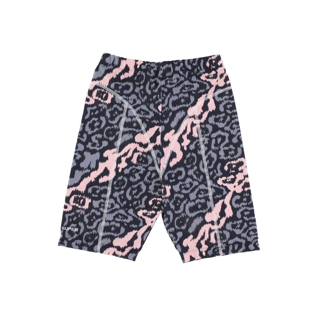 pantaloncino ciclista donna allover leopard leggings PINK/GREY