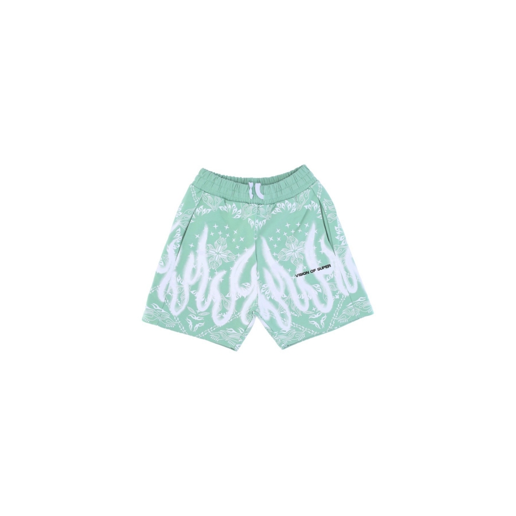 pantalone corto tuta uomo bandana print shorts GREEN