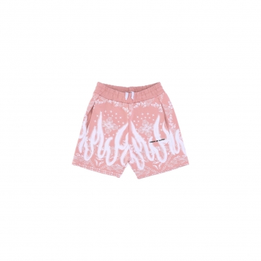 pantalone corto tuta uomo bandana print shorts PINK