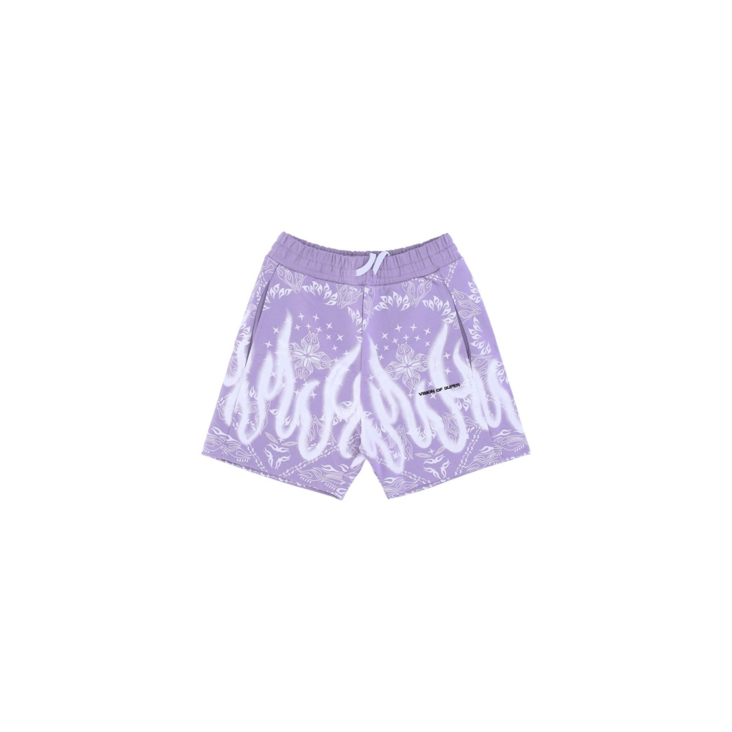 pantalone corto tuta uomo bandana print shorts PURPLE