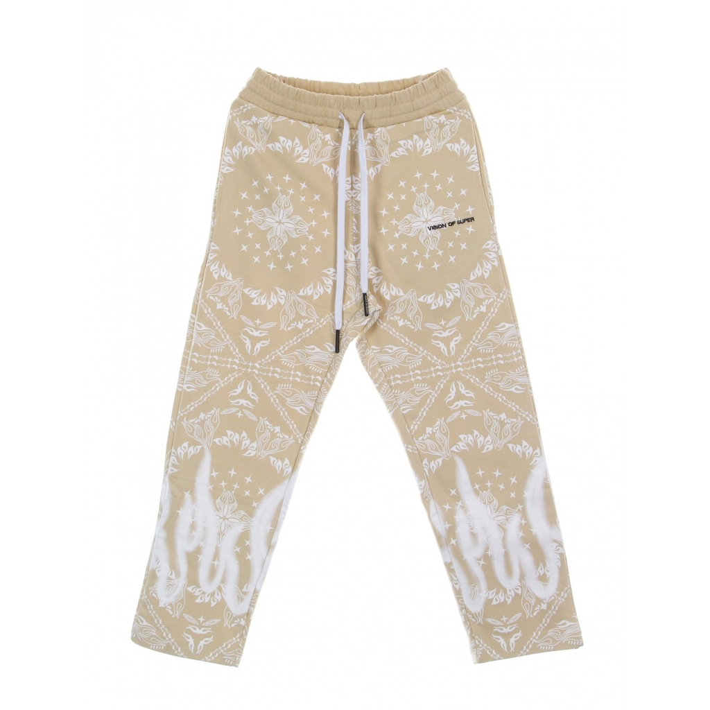 pantalone tuta leggero uomo bandana print pants BEIGE