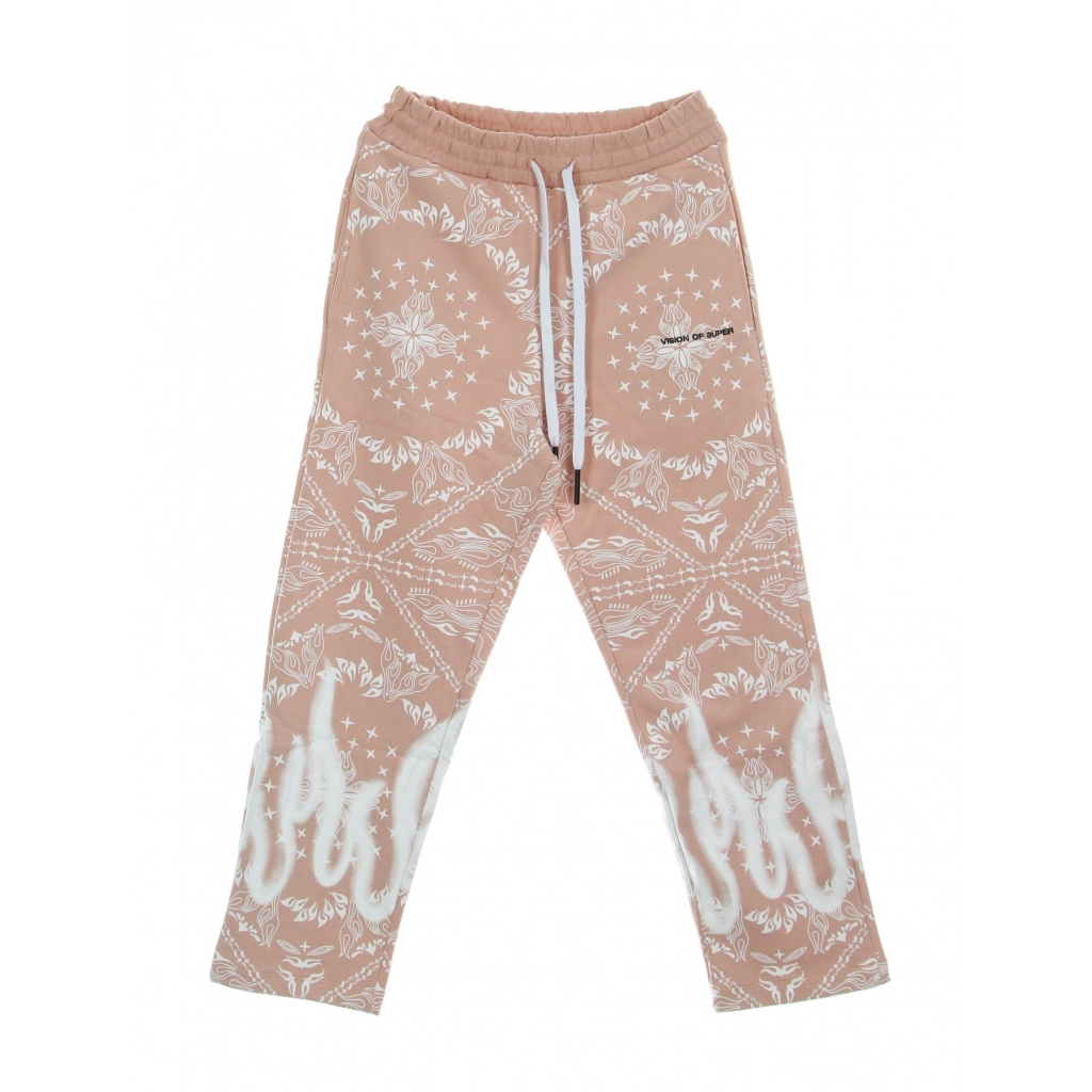 pantalone tuta leggero uomo bandana print pants PINK