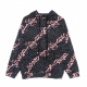 felpa leggera cappuccio uomo allover leopard hoodie PINK/GREY