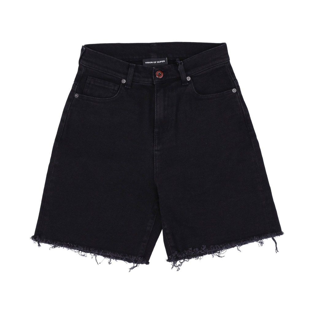 jeans corto uomo coating denim shorts BLACK DENIM