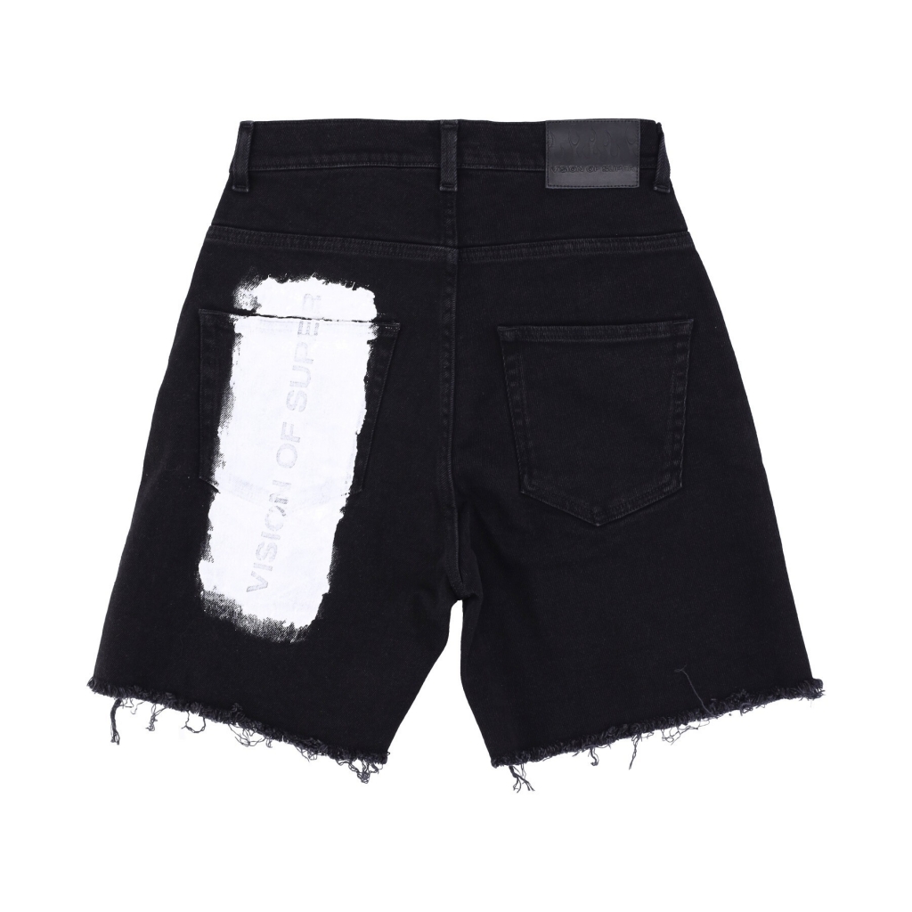 jeans corto uomo coating denim shorts BLACK DENIM