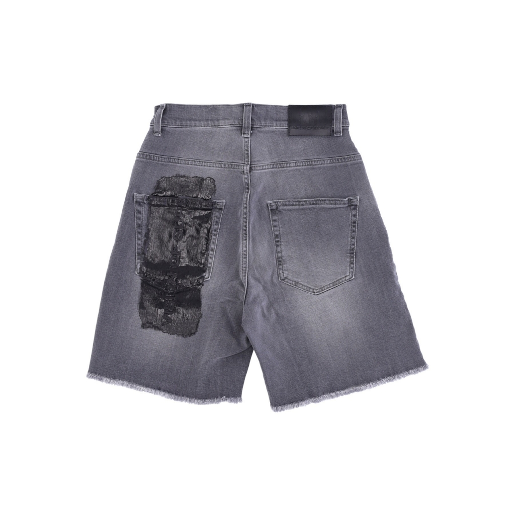 jeans corto uomo black coating denim shorts GREY