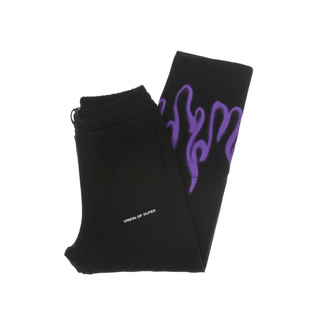 pantalone tuta leggero uomo spray flames pants BLACK/PURPLE