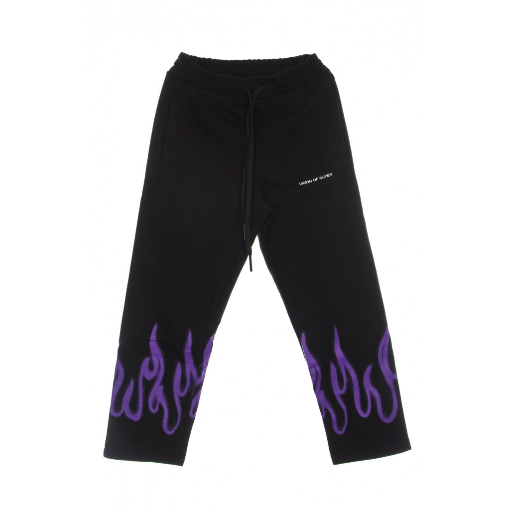 pantalone tuta leggero uomo spray flames pants BLACK/PURPLE