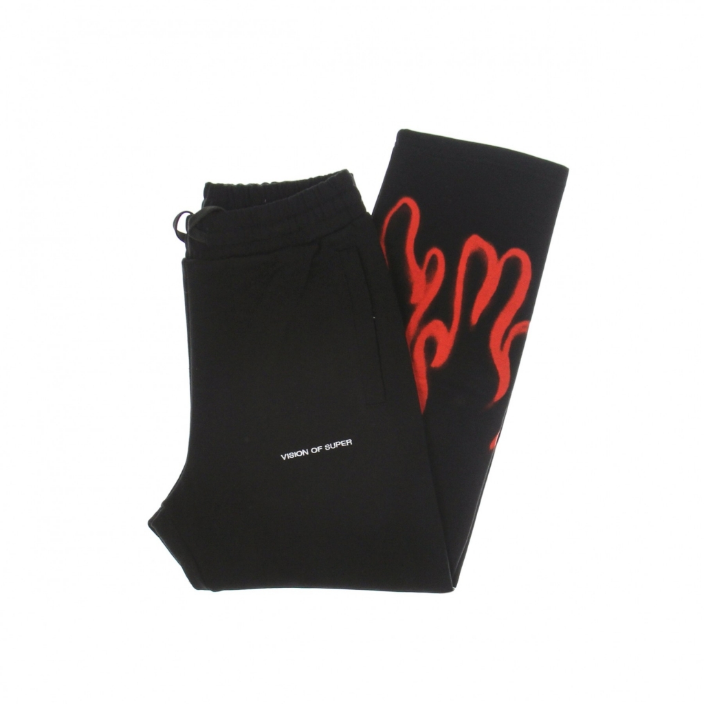 pantalone tuta leggero uomo spray flames pants BLACK/RED