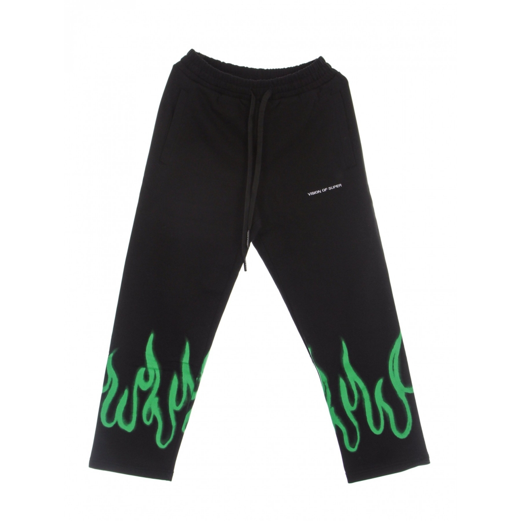 pantalone tuta leggero uomo spray flames pants BLACK/GREEN