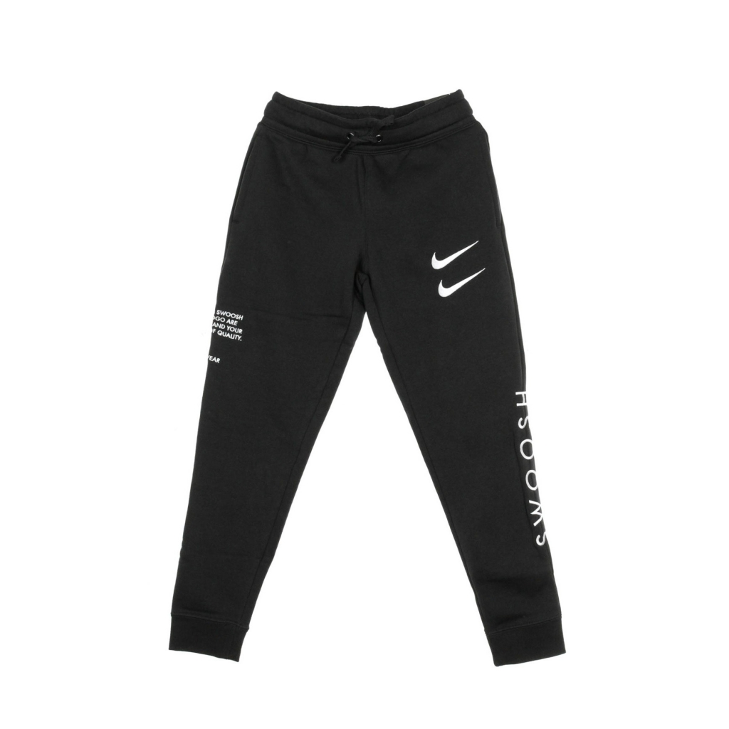 pantalone tuta felpato ragazzo sportswear swoosh pant BLACK/WHITE