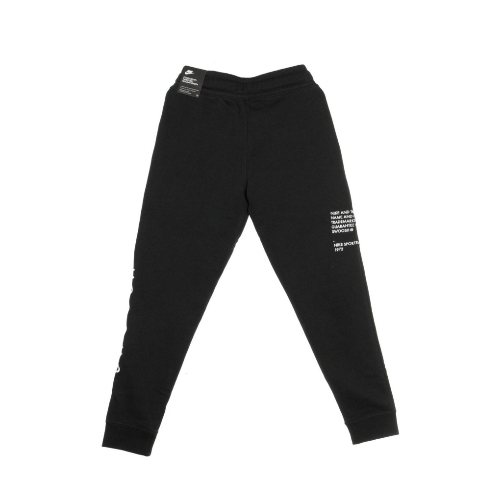 pantalone tuta felpato ragazzo sportswear swoosh pant BLACK/WHITE