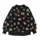 felpa leggera girocollo donna brand love oversized all over print crew BLACK