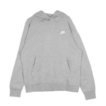 felpa cappuccio uomo club hoodie pullover basketball DK GREY HEATHER/MATTE SILVER/WHITE