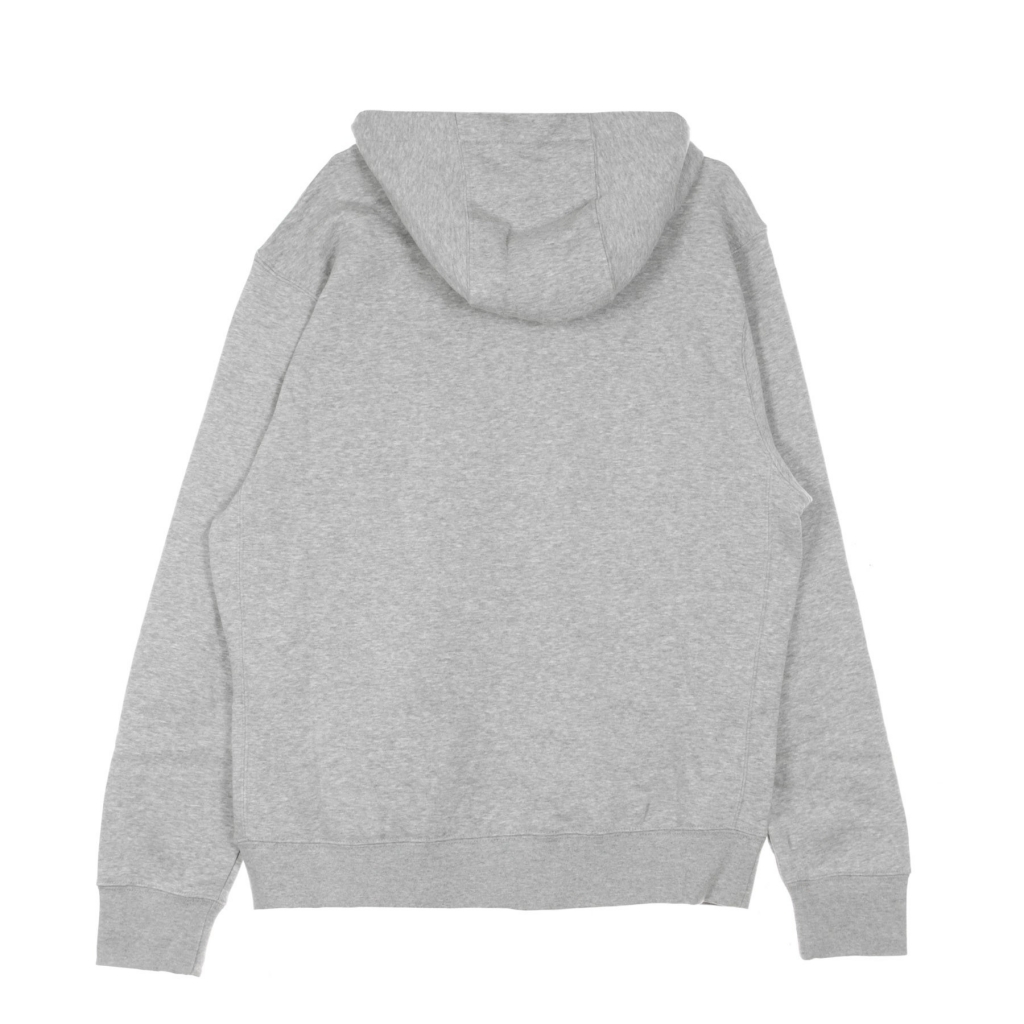 felpa cappuccio uomo club hoodie pullover basketball DK GREY HEATHER/MATTE SILVER/WHITE