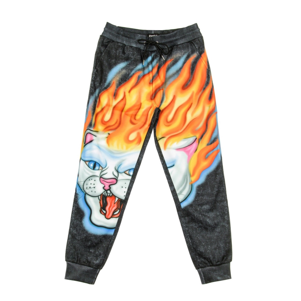 pantalone tuta felpato uomo hell ride sweatpants BLACK