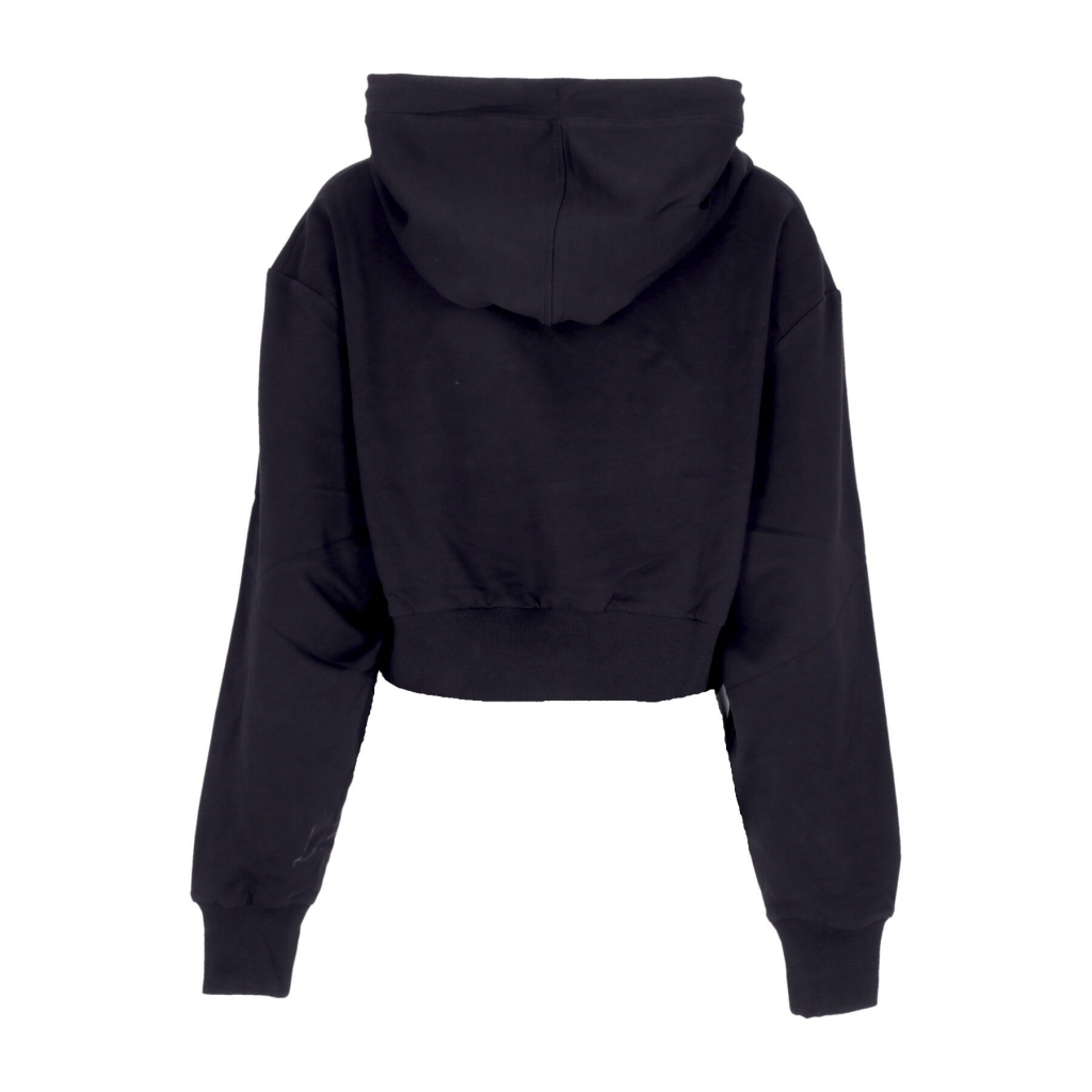 felpa leggera cappuccio corta donna hoodie BLACK