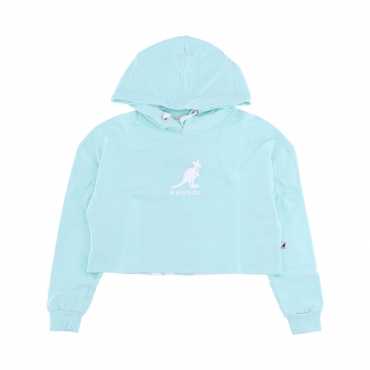 felpa leggera cappuccio corta donna essential hoodie BLUE TINT