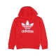 felpa leggera cappuccio ragazzo trefoil hoodie VIVID RED/WHITE