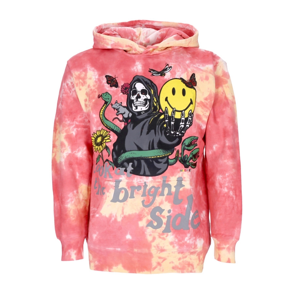 felpa cappuccio uomo look at the bright side hoodie x smiley PINK TIE DYE