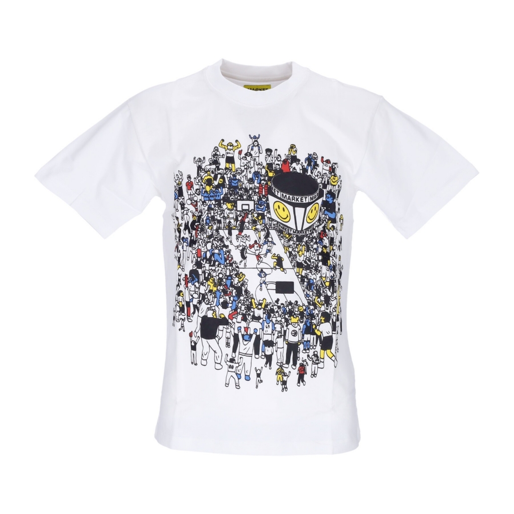 maglietta uomo world basketball game tee x smiley WHITE