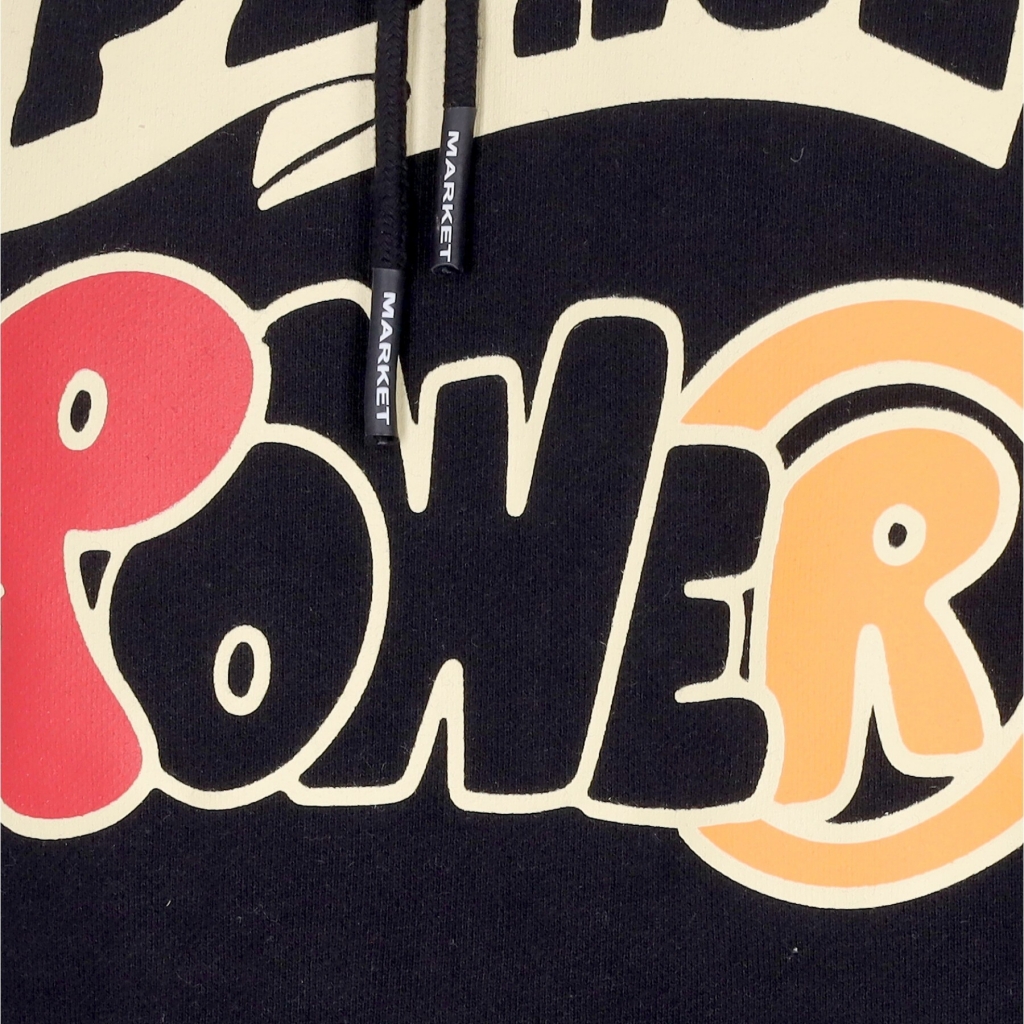 felpa cappuccio uomo peace and power hoodie BLACK