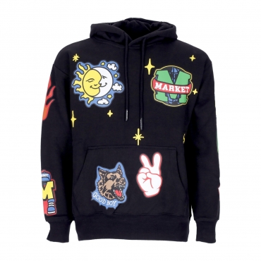 felpa cappuccio uomo start within stars hoodie x smiley BLACK