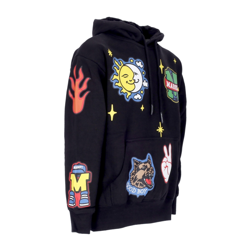 felpa cappuccio uomo start within stars hoodie x smiley BLACK