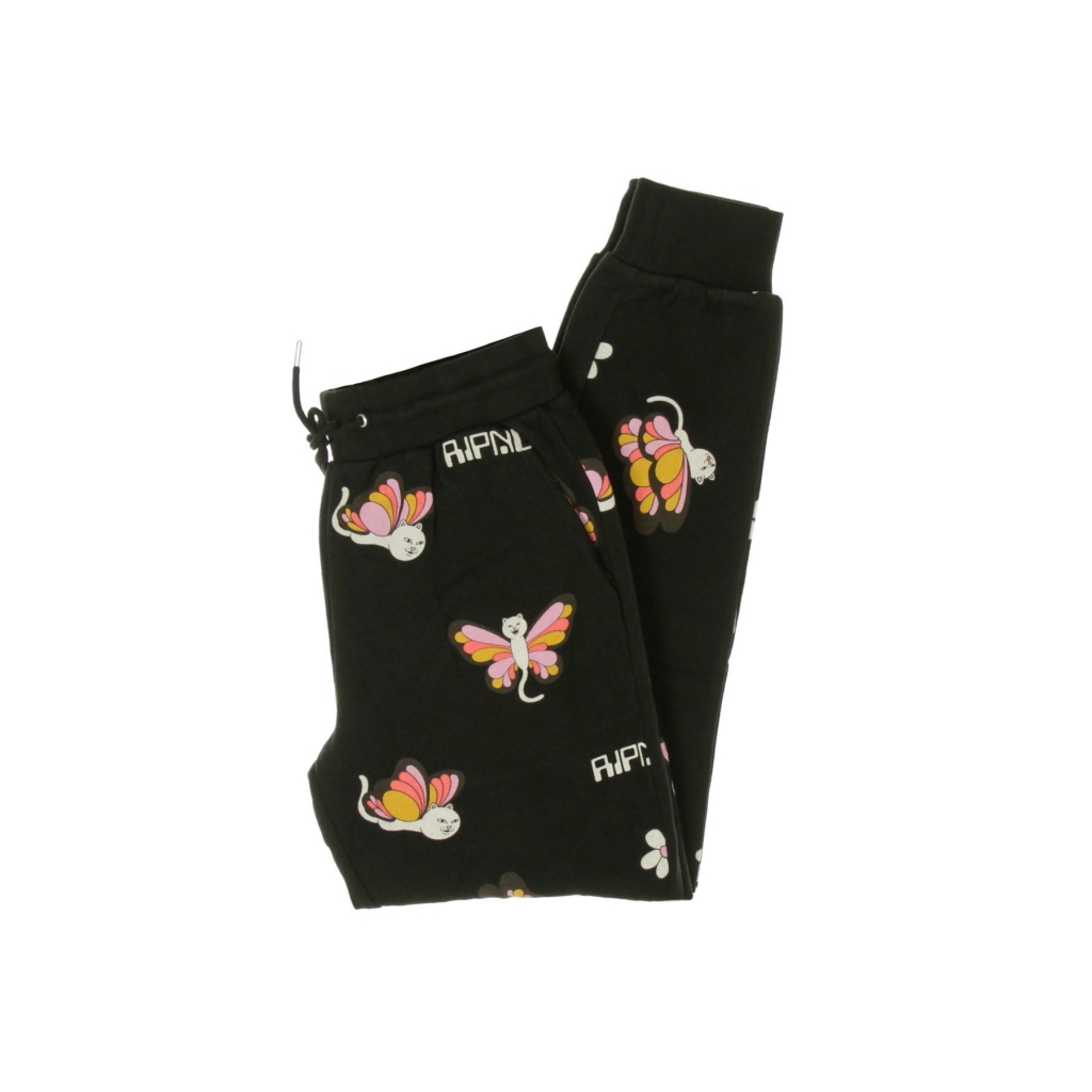 pantalone tuta felpato uomo butterfly sweat pants BLACK