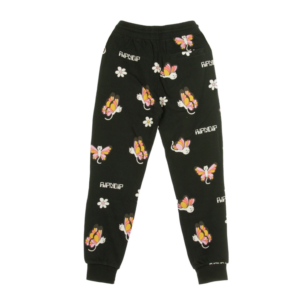 pantalone tuta felpato uomo butterfly sweat pants BLACK