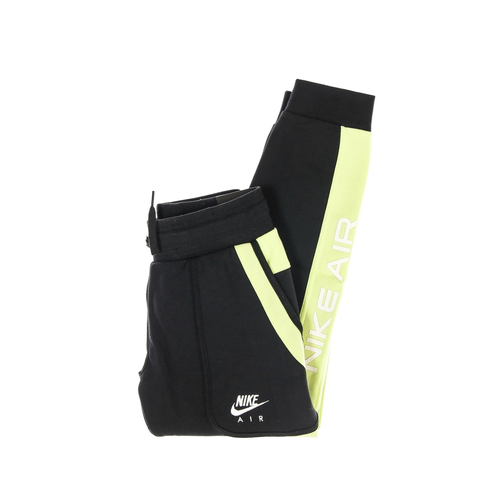 pantalone tuta felpato ragazzo sportswear air pant BLACK/LT LIQUID LIME/WHITE