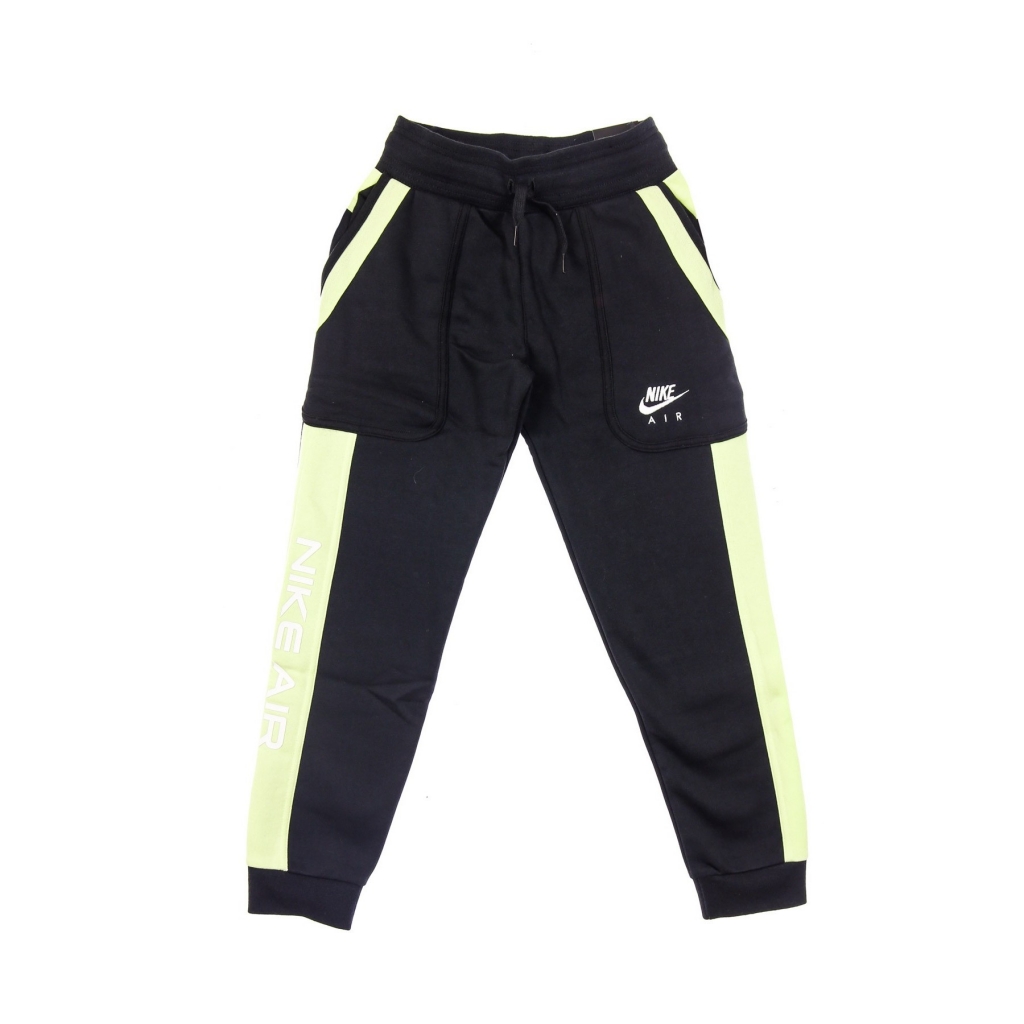 pantalone tuta felpato ragazzo sportswear air pant BLACK/LT LIQUID LIME/WHITE