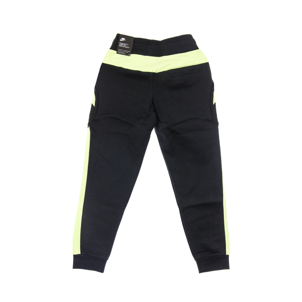 pantalone tuta felpato ragazzo sportswear air pant BLACK/LT LIQUID LIME/WHITE