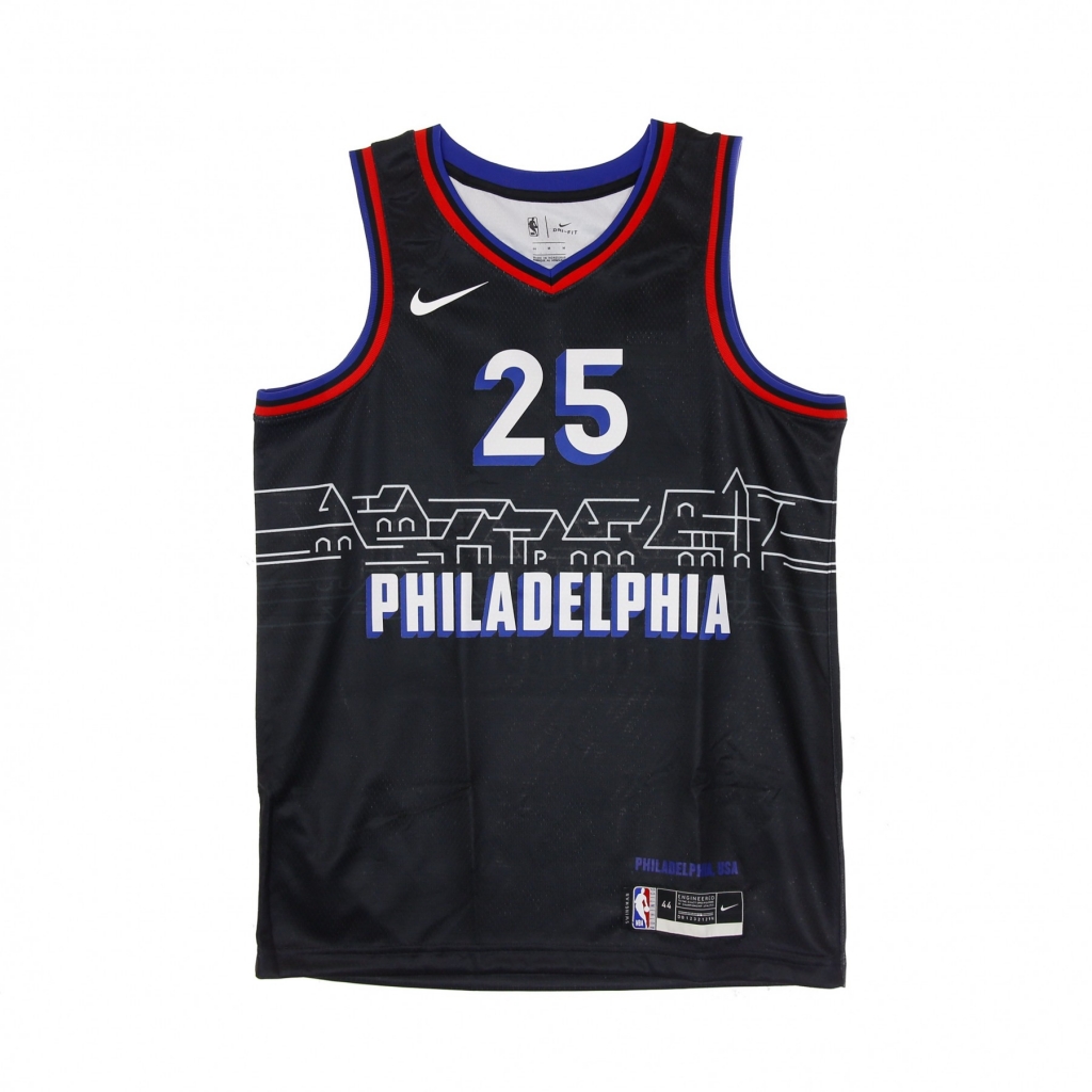 canotta basket uomo nba swingman jersey city edition 2020 no 25 ben simmons phi76e BLACK