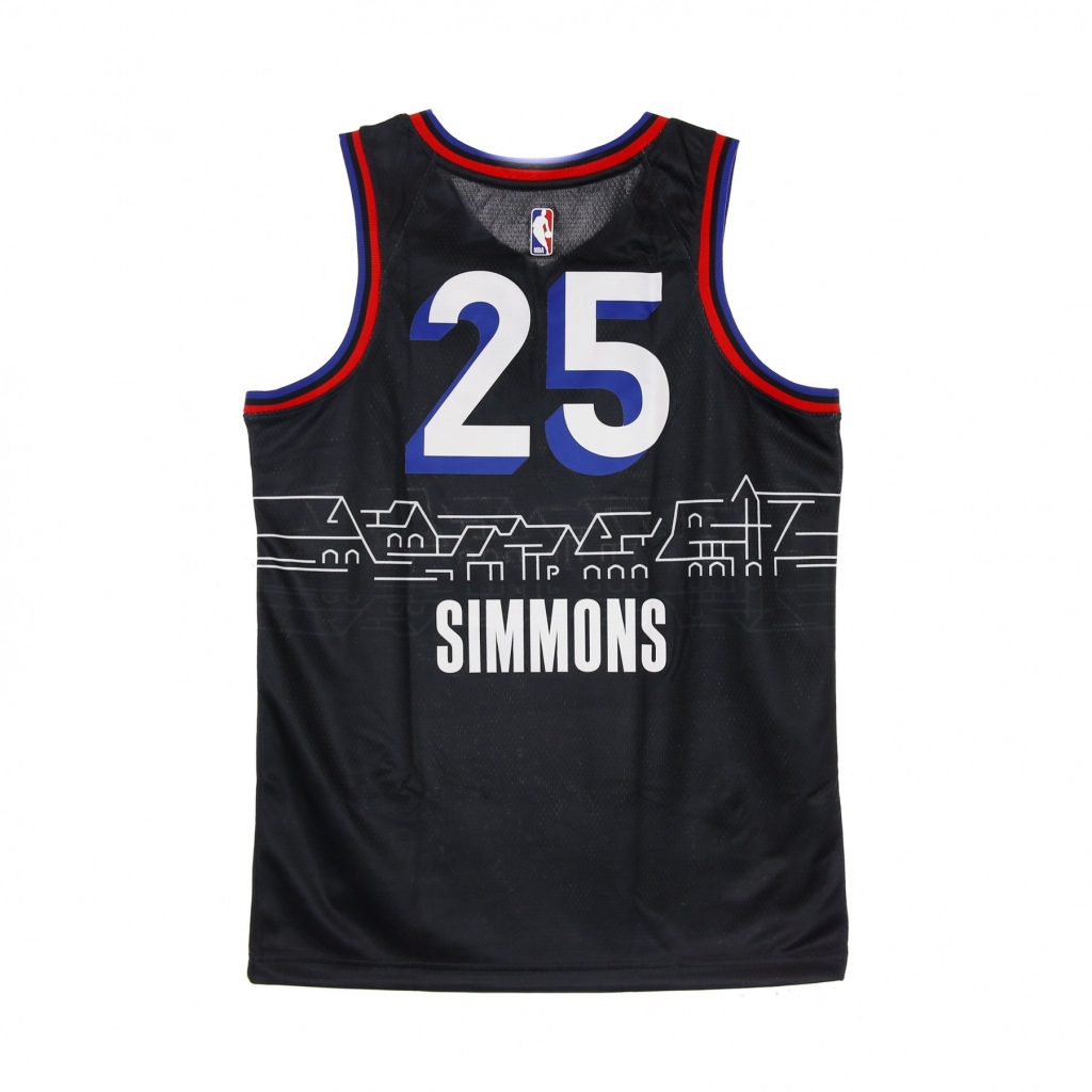 canotta basket uomo nba swingman jersey city edition 2020 no 25 ben simmons phi76e BLACK