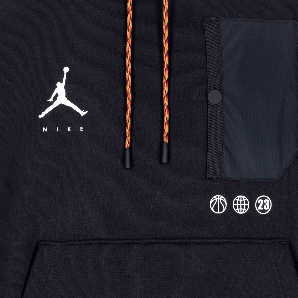 felpa cappuccio uomo jumpman statement fleece hoodie BLACK/BLACK