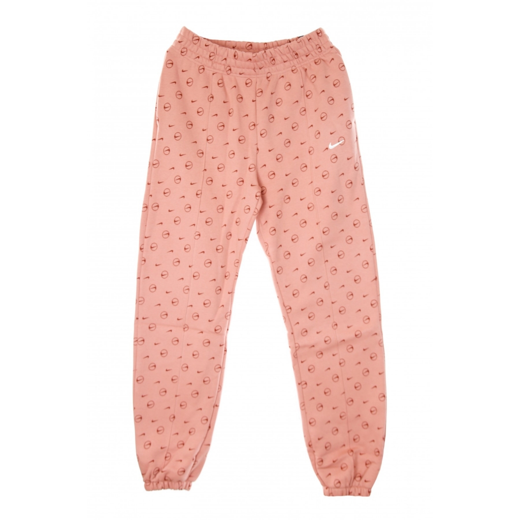 pantalone tuta felpato donna w sportswear pant all over print pack RUST PINK/CANYON RUST